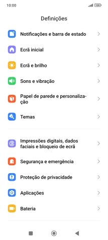 Prima Impressões digitais, dados faciais e bloqueio de ecrã.