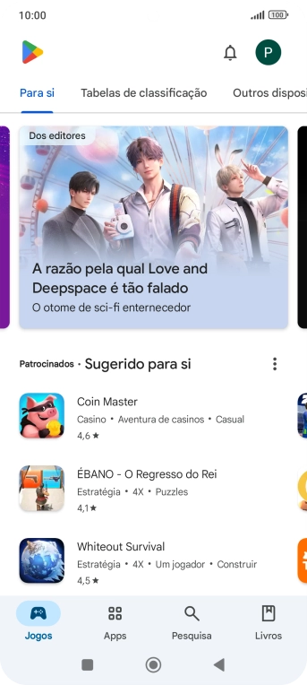 Prima o ícone de perfil.