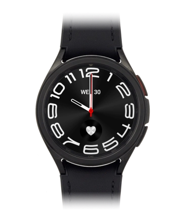 Image 1: Front view of the Samsung Galaxy Watch6 Classic