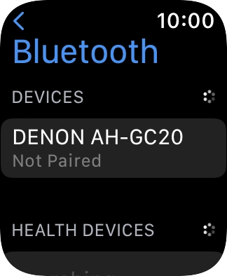 Press the required Bluetooth device. Press the required Bluetooth device.
