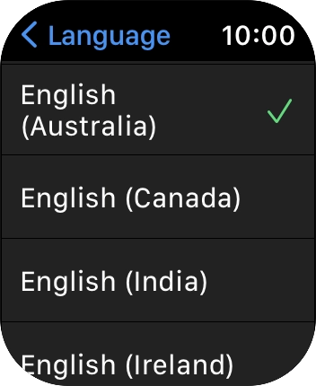 Press the required language.