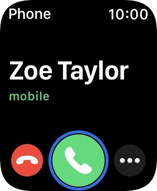 Press the Digital Crown when you get a call.
