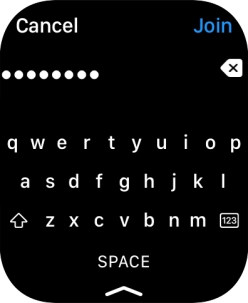 Key in the password for the Wi-Fi network and press Join.