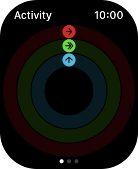The screen will tell you how far you are from completing your daily activity goals. When the coloured rings are closed, you've reached the goals of your daily activity.