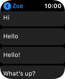 Press the required quick reply. Press the required quick reply.