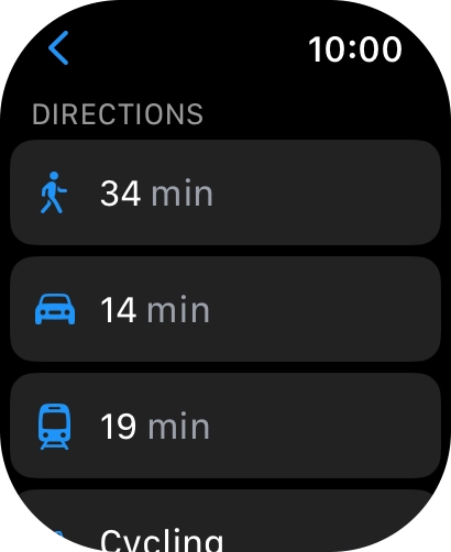 Press the required mode of transportation.
