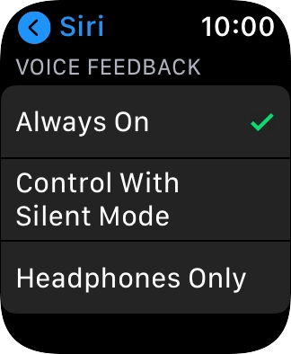Press the required setting below 