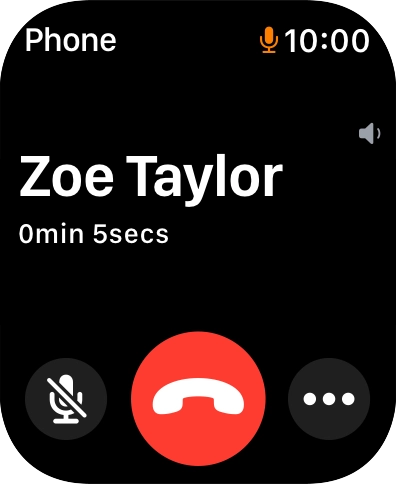 Press the end call icon to end the call and return to the home screen.