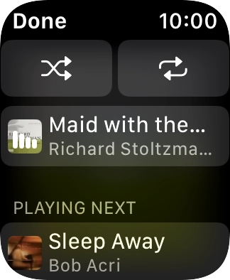 Press the shuffle icon. Press the shuffle icon.