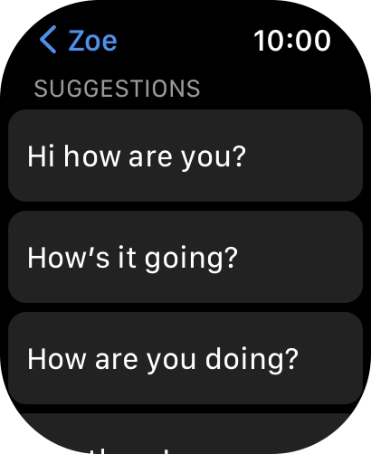 Press the required quick reply.