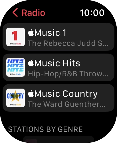 Press the required radio station.