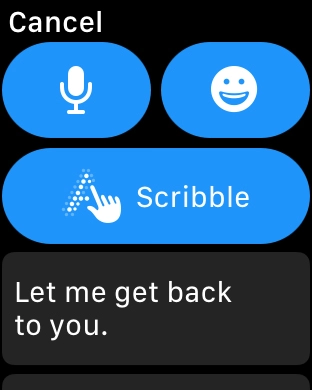 Press the microphone icon and follow the instructions on the screen to record and send the message.