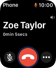 Press the end call icon.
