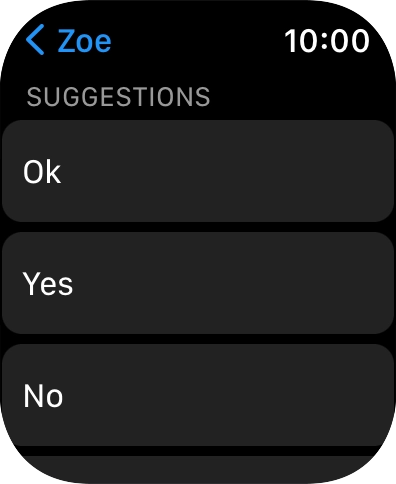 Press the required quick reply.