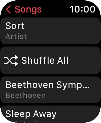 Go to the required category or playlist and press the required audio file.