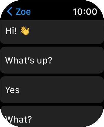 Press the required quick reply.