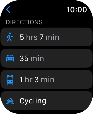 Press the required mode of transportation.
