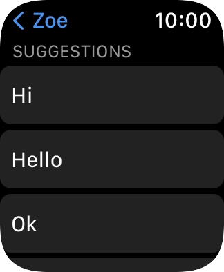 Press the required quick reply.
