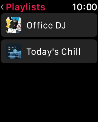 Press the required playlist to start playback.
