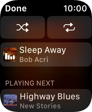 Press the shuffle icon to turn the function on or off. Press the shuffle icon to turn the function on or off.