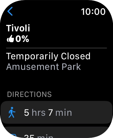Press the required destination.