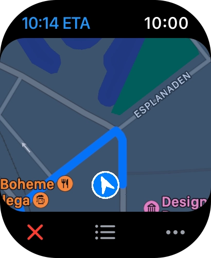 Turn the Digital Crown to zoom in or out on the map.