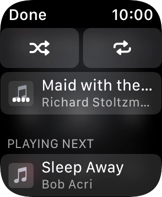 Press the shuffle icon to turn the function on or off. Press the shuffle icon to turn the function on or off.