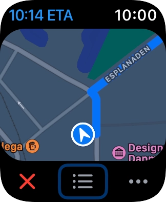 Turn the Digital Crown to zoom in or out on the map.