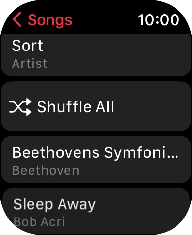 Go to the required category or playlist and press the required audio file.
