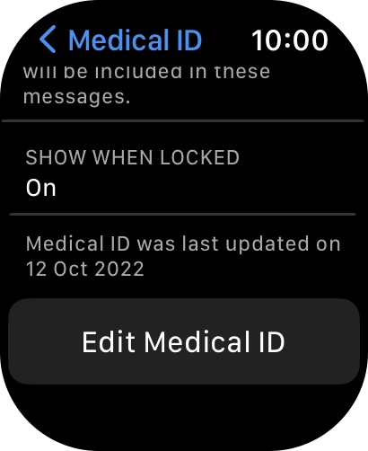 Press Edit Medical ID.