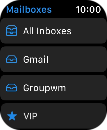 Press the required email account.