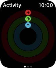 The screen will tell you how far you are from completing your daily activity goals. When the coloured rings are closed, you've reached the goals of your daily activity.