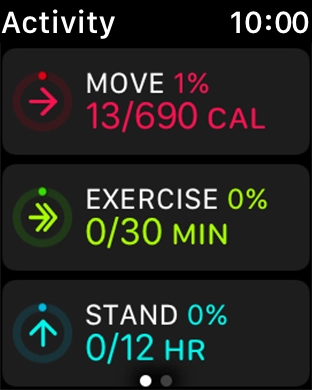 Keep sliding upwards to see the number of steps, distance and number of floors you've covered.