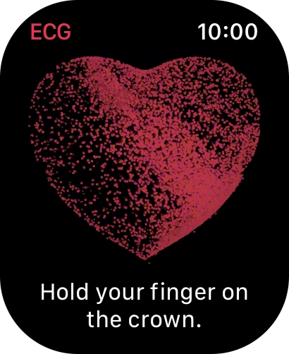 Place your index finger on the Digital Crown while the measurement is done. Place your index finger on the Digital Crown while the measurement is done.