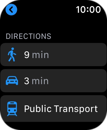Press the required mode of transportation.