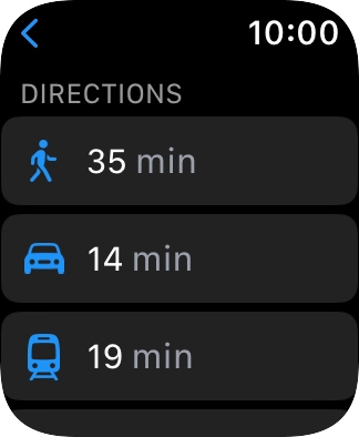 Press the required mode of transportation.