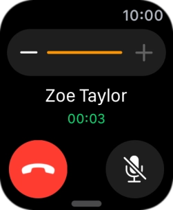 Press the end call icon.