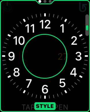 Turn the Digital Crown to change between the different designs.