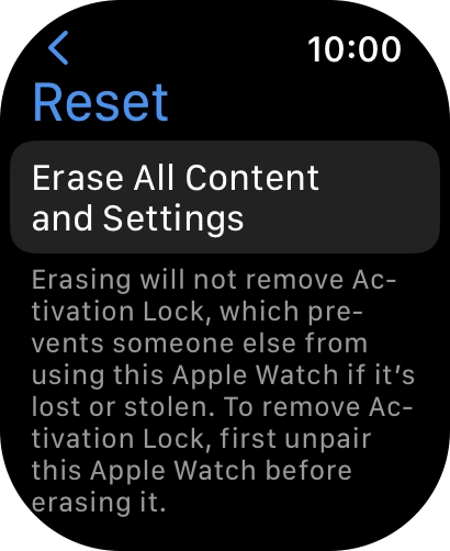 Press Erase All Content and Settings.