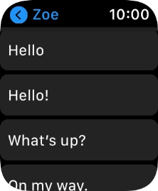 Press the required quick reply.