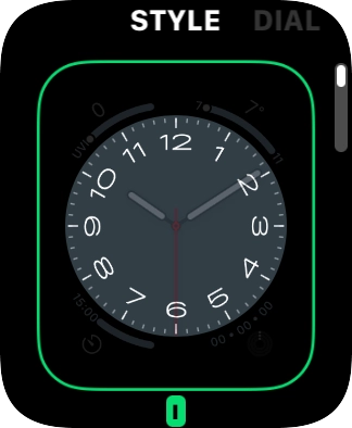 Turn the Digital Crown to change between the different designs.