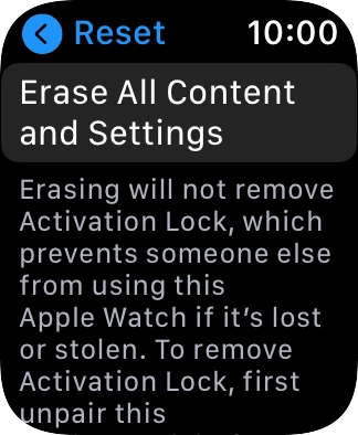 Press Erase All Content and Settings. Press Erase All Content and Settings.