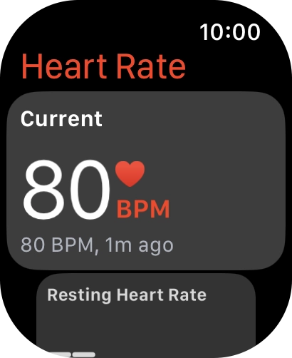 Your current heart rate is displayed below Current. Your current heart rate is displayed below Current.