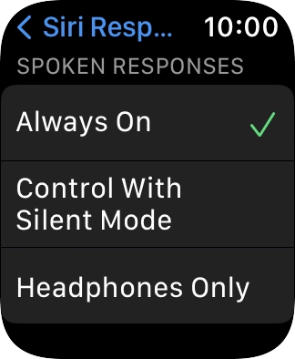 Press the required setting below 