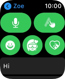 Press the microphone icon and follow the instructions on the screen to record and send the message.