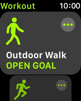 Press the required training activity to start it.