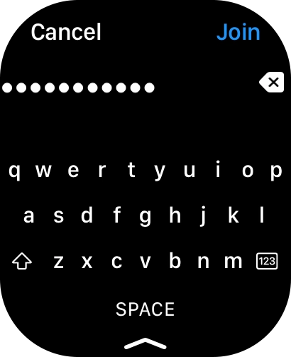 Key in the password for the Wi-Fi network and press Join.