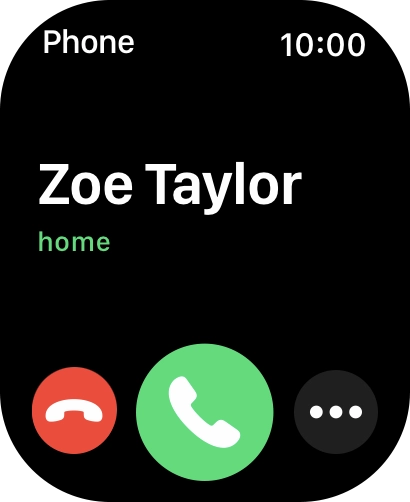 Press the Digital Crown when you get a call.