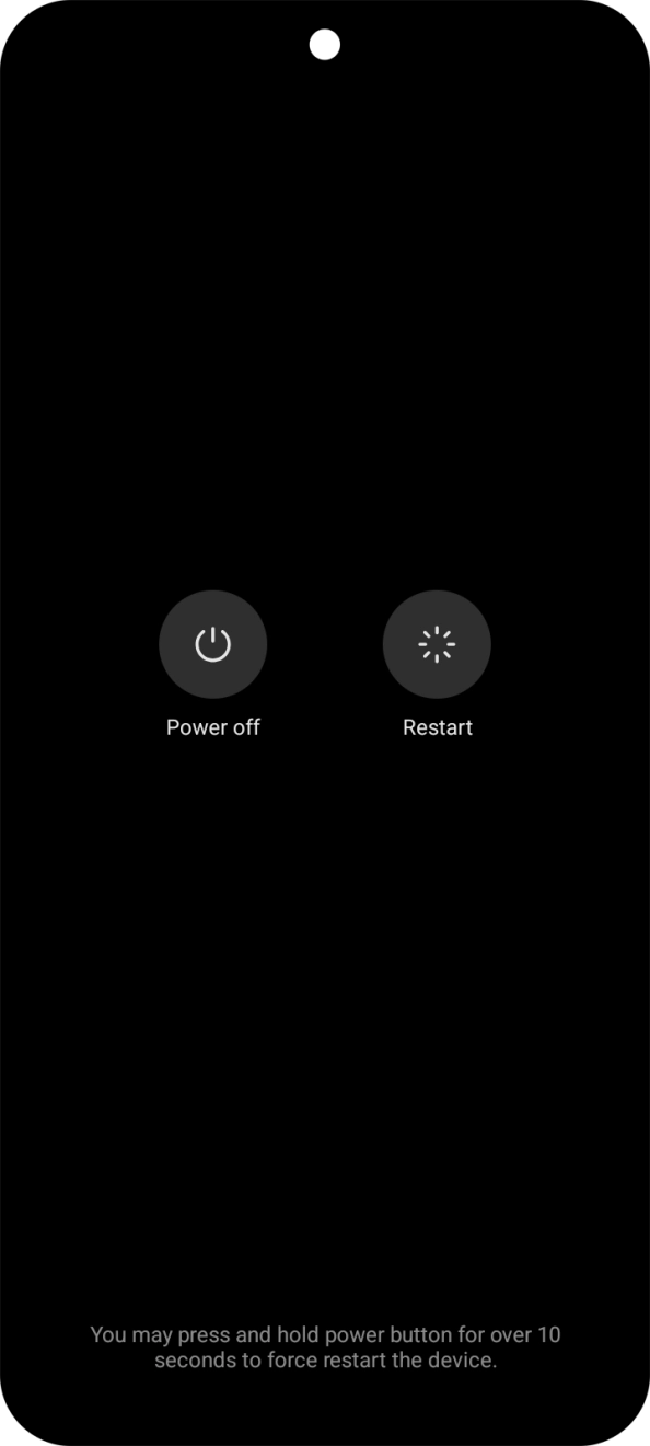 Press Power off. Press Power off.