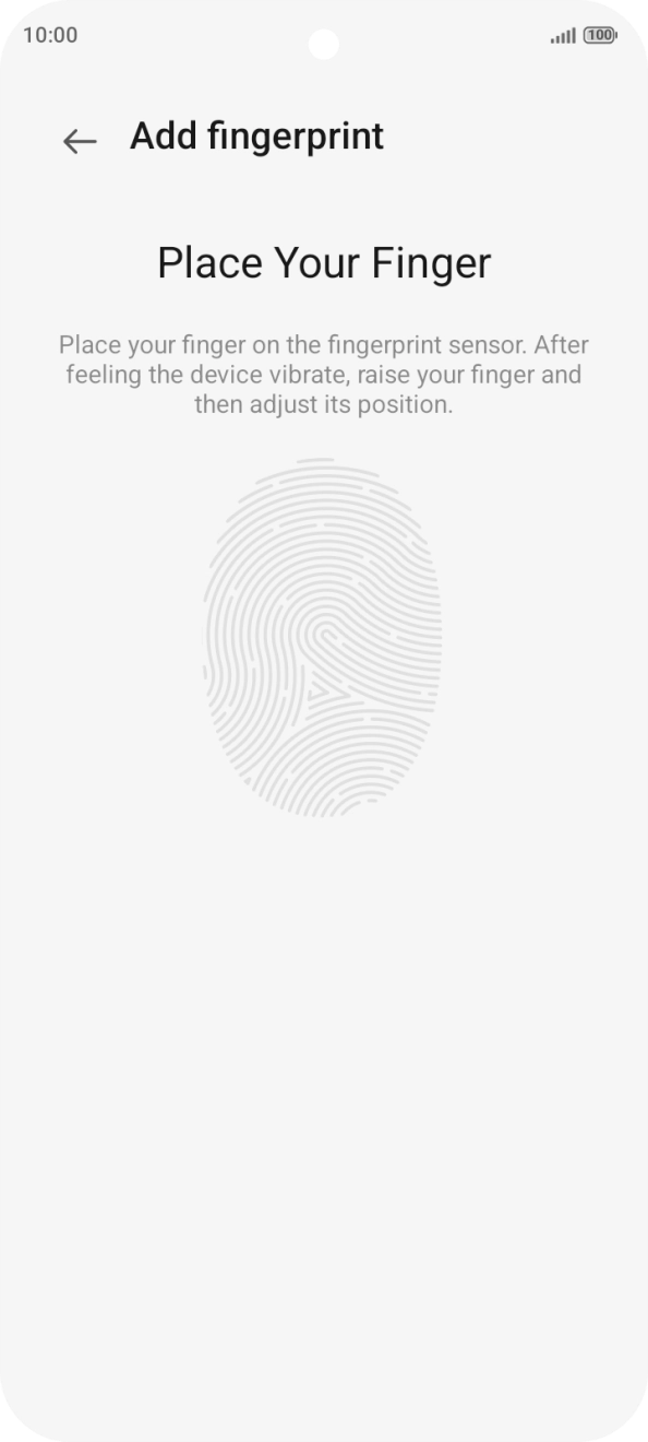 Follow the instructions on the screen to create the phone lock code using your fingerprint.